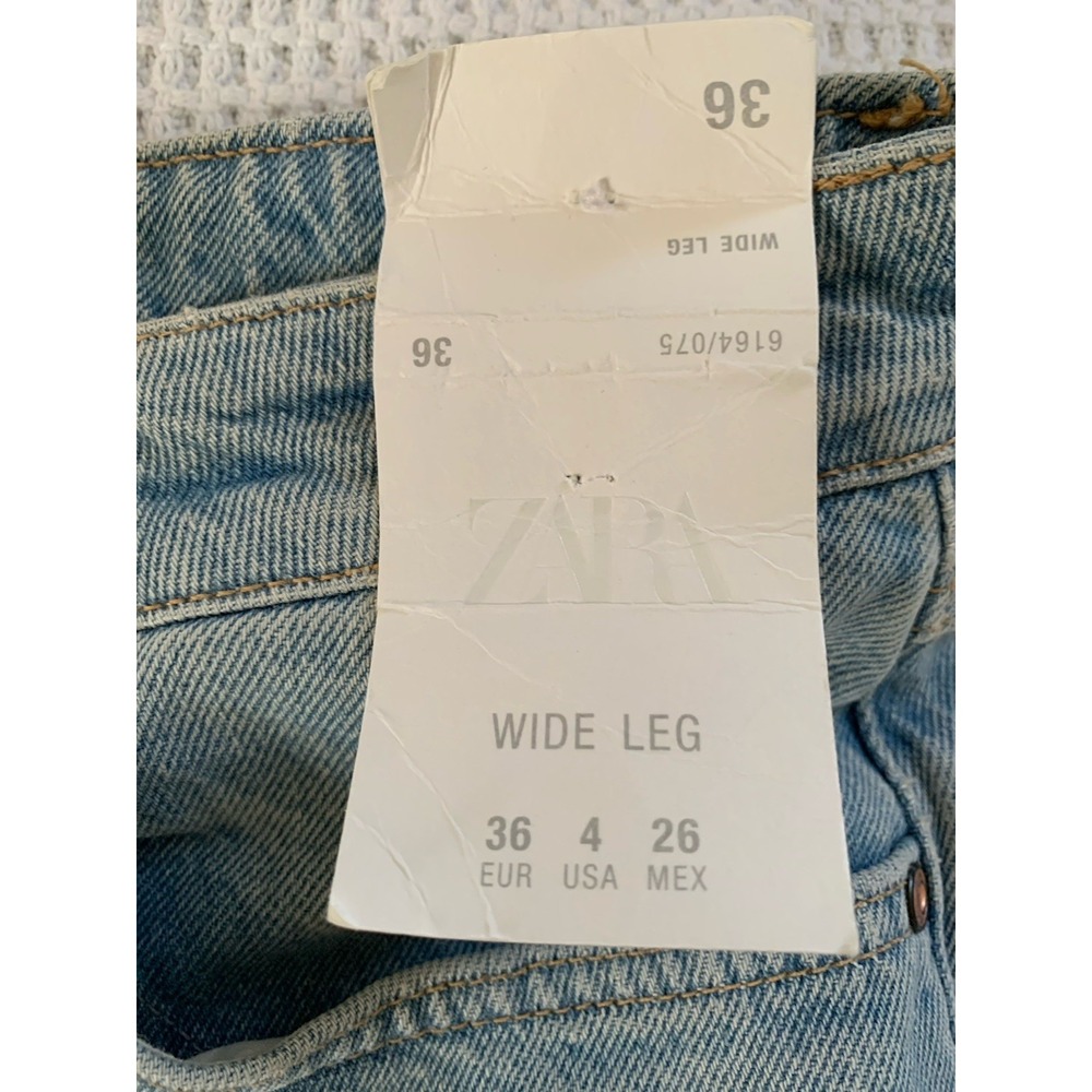 Zara  Women Denim Wide Leg  Size - 4 New - Picture 5 of 10